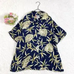 インド製★美品 【ヒロハッティ】 レディース アロハシャツ L 総柄 レーヨン