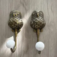 フクロウデザイン ウォールフック　2つセット
