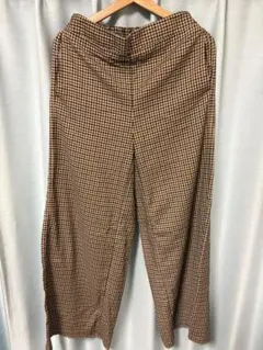 GU チェック柄 ワイドパンツ