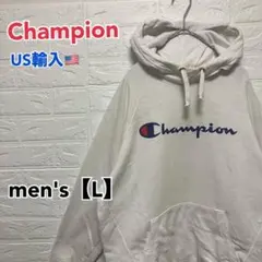 ●D284【US輸入】チャンピオン パーカー ホワイト系 men's【L】