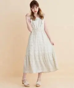 マジェスティックレゴン　バックリボンスクエアマキシワンピ
