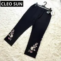新品タグ付き CLEO SUN 花柄刺繍 クロップドパンツ LL 大きいサイズ