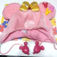 ミッキー耳付きピンク帽子 30周年記念