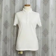 UNIQLO ホワイト ポロシャツ 半袖 Mサイズ 無地 ストレッチカノコ