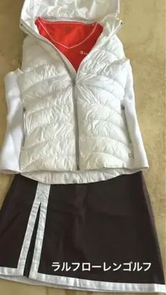 ゴルフ女子・GAPダウンベスト＆ラルフローレンゴルフスカート新品＆シャツ3点