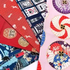 No.3843 和柄☆ハギレセット☆綿生地