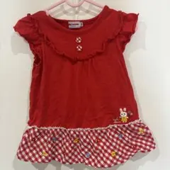 ミキハウス　赤色Tシャツ100cm