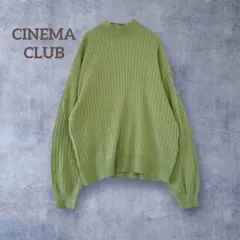 【シネマクラブ】モックネック リブニット 薄手 プルオーバー 差し色 長袖 M