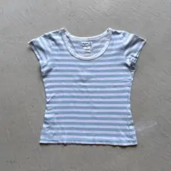 90s agnes b. border tee ボーダー tシャツ 水色 白のサムネイル