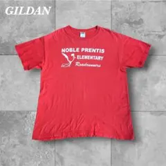 GILDAN Tシャツ メンズ L 赤 カレッジ系 キャラ ロードランナー 古着