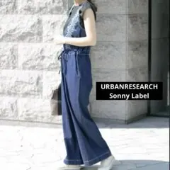 【URBANRESEARCH Sonny Label】クロス刺繍デニムサロペット