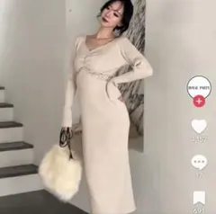 アンダーレーススリットタイトワンピース ロイヤルパーティー ロングタイプ