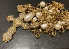 極美品　ピンクハウス　十字架　パール　ネックレス　希少　ヴィンテージ　ゴシック