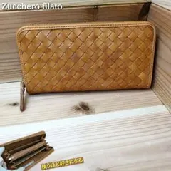 未使用　新品　Zucchero　レディース　本革　なが財布　収納　牛革　ブラウンのサムネイル