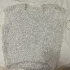 ホワイト Vネック ノースリーブ トップス