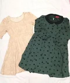 2点　アンティローザ　ベージュとアースミュージックエコロジー　ワンピースセット