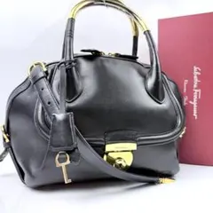 希少【Salvatore Ferragamo】フィアンマ　バッグ ハラコ　黒 希少【Salvatore Ferragamo】フィアンマ バッグ ハラコ 黒 2025