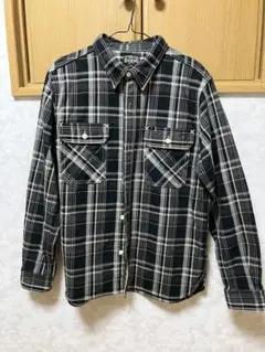 美品 エイトジー ヘビーツイル フランネル ワークシャツ ブラック XL