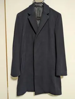 Theory メンズ カシミヤ混ウール チェスターコート ネイビー