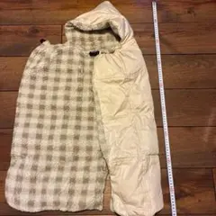 抱っこ紐 ベビーカー用 防寒ケープ フード付き ベージュ チェック