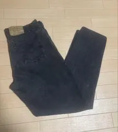 Levisブラックデニムパンツ ダメージ加工　550 USA