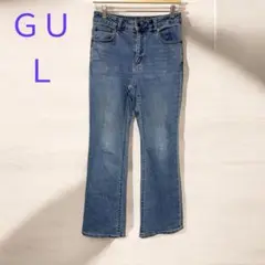S824❤️ GU パンツ　ミドルライズフレアジーンズ　Ｌサイズ　ブルー　青