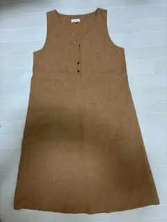 a.i.n ブラウン Vネック マタニティワンピース L 授乳可