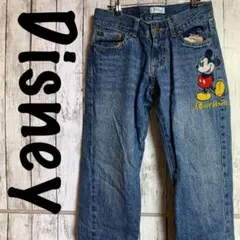 Disney【ディズニー】ミッキー刺繍　デニムパンツ　ジーンズのサムネイル