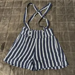 レピピアルマリオ　ストライプ柄ショートパンツ　つりズボン　150センチくらい