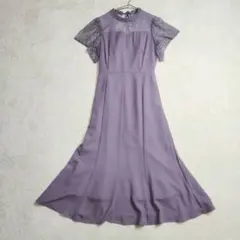 AIMER エメ ラッフルスリーブソフトマーメイドドレス ラベンダー 結婚式 Mのサムネイル