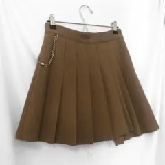 ZARA プリーツ キュロット スカート　ミニ　茶色　マロン　ブラウン
