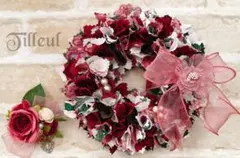 ꕤ*.゜いちごカラーリース　・ナチュラルリース・布リースꕤ*.゜２コセット♡