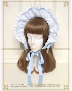 黒*猫様 angelic pretty フリルシースルーボンネット シロ - メルカリ