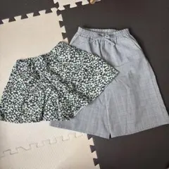 花柄キュロット＆チェックガウチョパンツ　120センチ