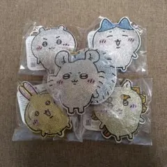 ちいかわ、ハチワレ、うさぎ、モモンガ、シーサーのラインストーンキーホルダーセット