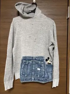 【DENIM DUNGAREE】ミッキーマウス スウェットパーカー