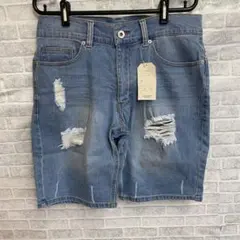 【新品】JUDE BLOOM デニムショートパンツ　サックスブルー　Lサイズ