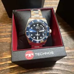 TECHNOS T6C00 文字盤ネイビー　ベゼル