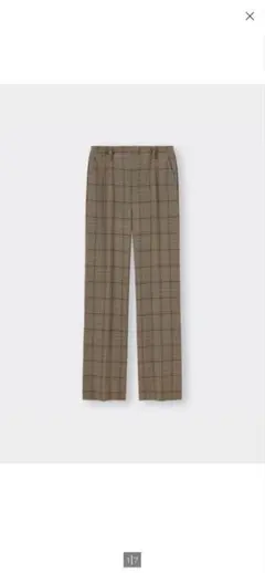 ハイウエストストレートスラックス(チェック)(セットアップ可能)