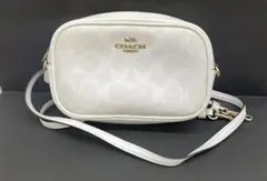 COACH　コーチ　シグネチャー　カメラバッグ　ポシェット　白【中古】