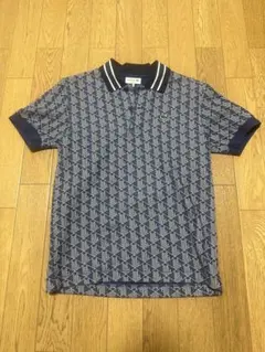 LACOSTE ネイビー 幾何学模様 ポロシャツ