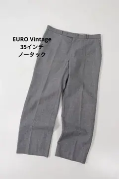 90s EURO vintage ノータックウールスラックス ヴィンテージ古着