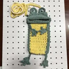 パクパクモンスター　スマホショルダーバッグ　ハンドメイド　カエル　バッグ