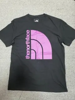 【美品】ザノースフェイス Tシャツ M ブラック ピンク ビッグロゴ