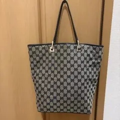 GUCCI トートバッグ 袋有りの美品 キャンバス　 レザー　GG 柄　A4