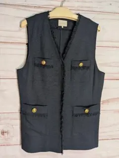 ROSE TIARA　金釦飾り　ツィード生地　ジレ/ベスト　size42