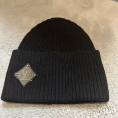 LOUIS VUITTON LV ボネ モノグラム ウール ニット帽 ブラック