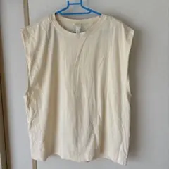 H&M ノースリーブ Tシャツ クリーム色