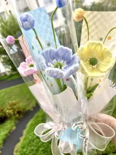 モールフラワー　ポピーの花束3つ゜・✿╱✿:✲