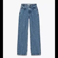 ZARA Z1975 ストレート ハイウエスト ロングパンツ ハトメジーンズ